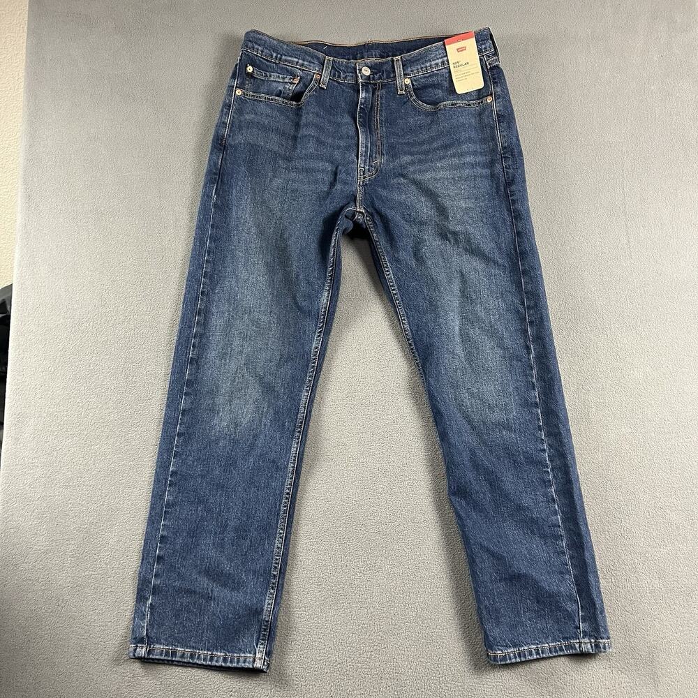 Levis 505 Jeans Mens 36X30 Blue Denim Straight Leg Dark Wash Skater Casual